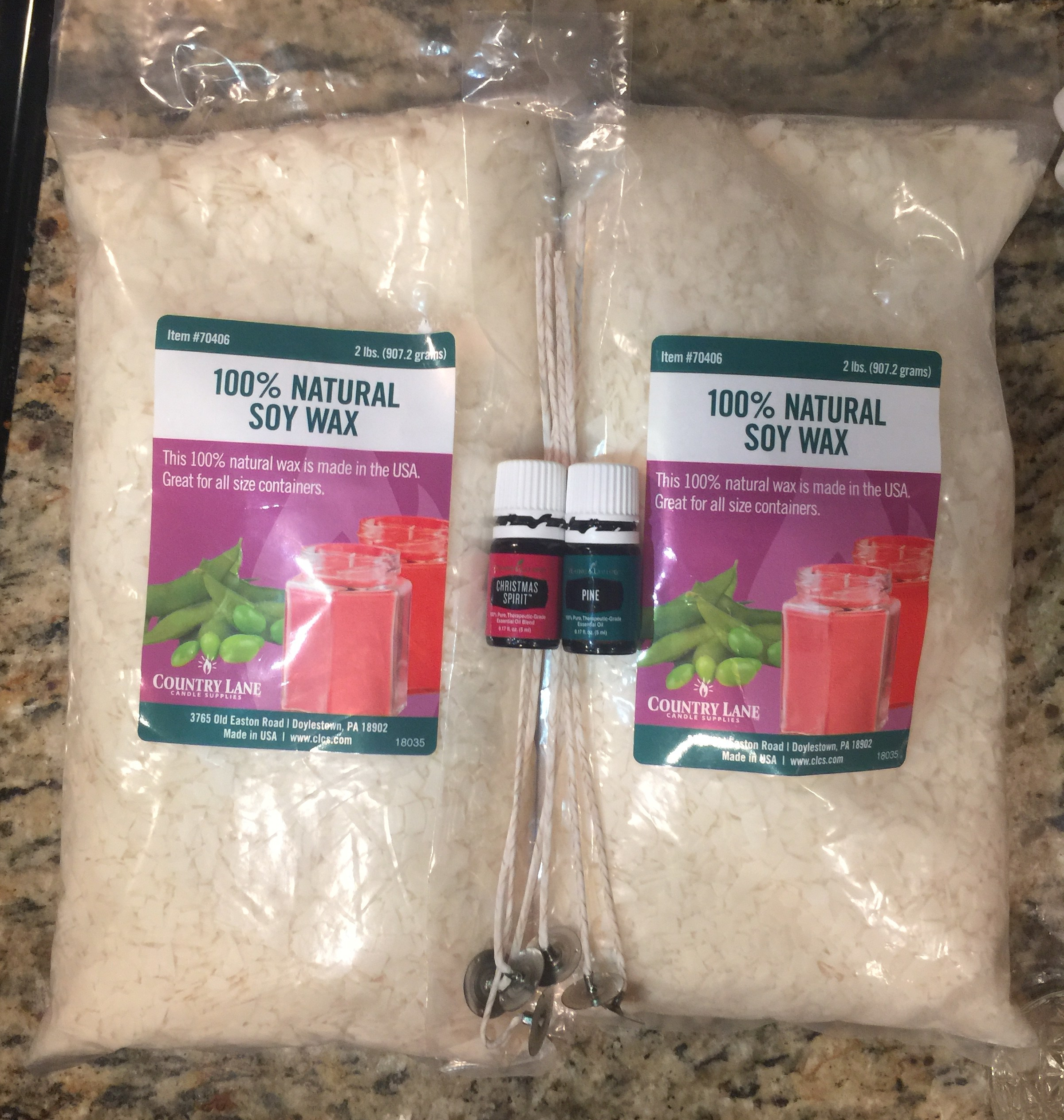 Soy wax candles to use with essential oils for DIY project